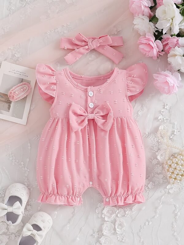 Baby Bow & Polka Dot Bodysuit Set