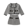 Black & White Houndstooth Skirt Set