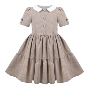 34.png Classic Brown Vintage Dress