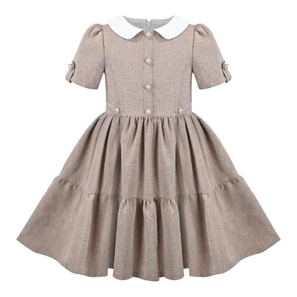 34.png Classic Brown Vintage Dress