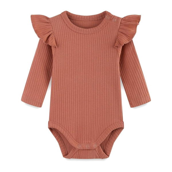 Brown Cap-Style Baby Romper