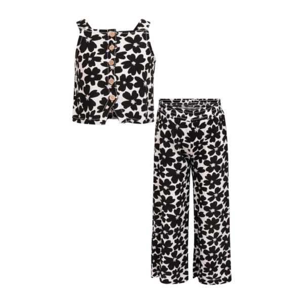 Black & White Floral Two-Piece Set