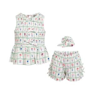 Green & Blue Printed Shorts Set