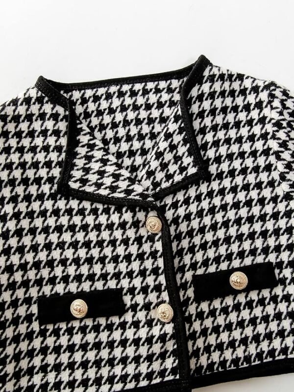 Black & White Houndstooth Skirt Set