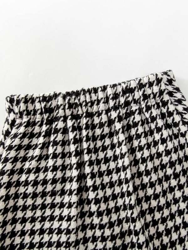 Black & White Houndstooth Skirt Set