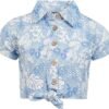 Blue Floral Skirt Set