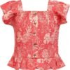 Red Blossom Shorts Set