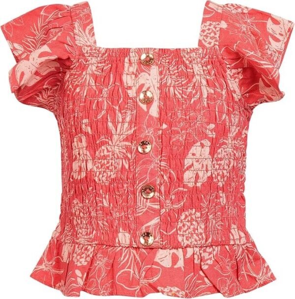 Red Blossom Shorts Set