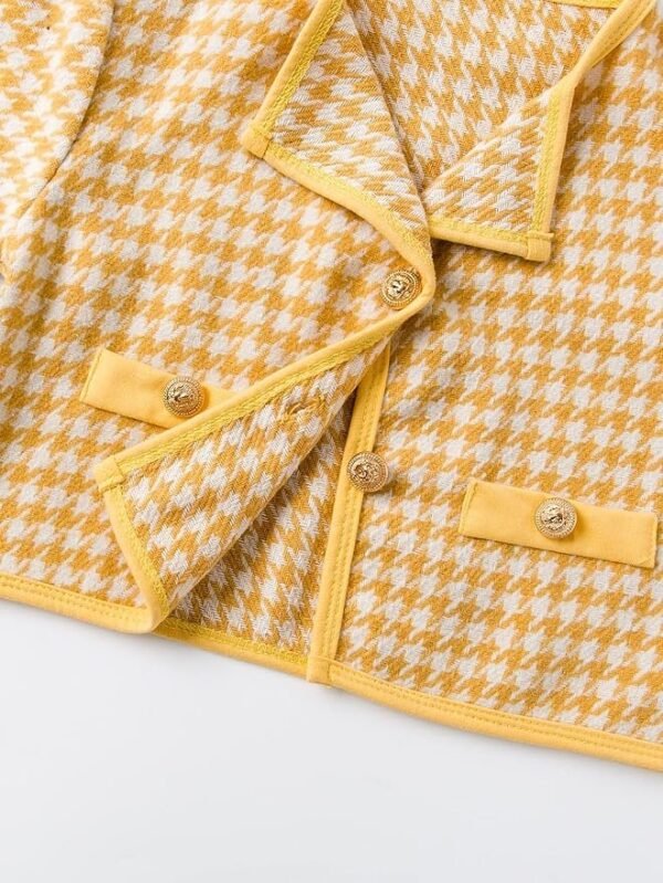 81xQPOxa9oL._AC_SY879_.jpg Sunny Yellow Houndstooth Skirt Set