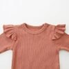 Brown Cap-Style Baby Romper