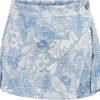 Blue Floral Skirt Set