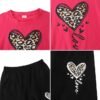 Leopard Heart Pink Set