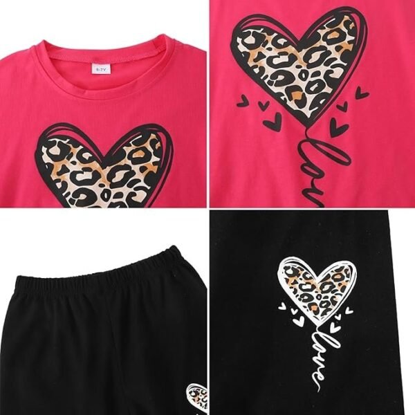 Leopard Heart Pink Set