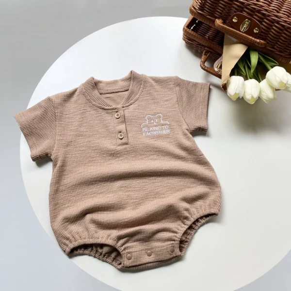 Little Bear Print Baby Romper