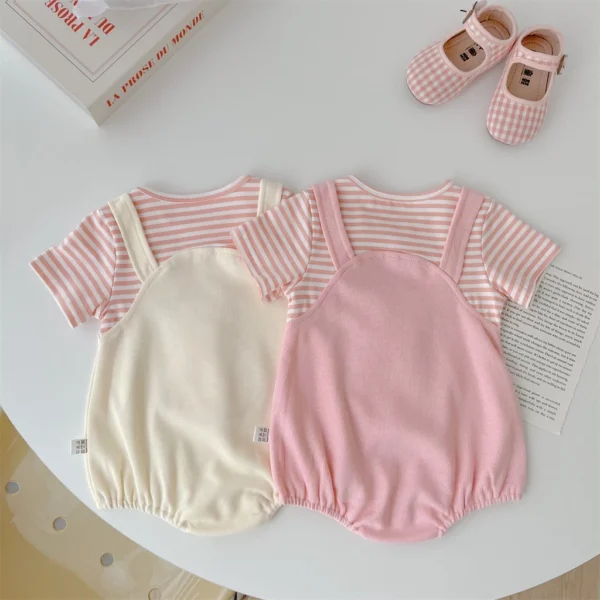 Bunny Stripe Baby Romper