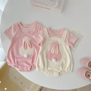 sg-11134201-7r9b9-llbrc7kx2tdge9.webp Bunny Stripe Baby Romper