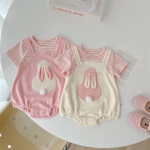 Bunny Stripe Baby Romper