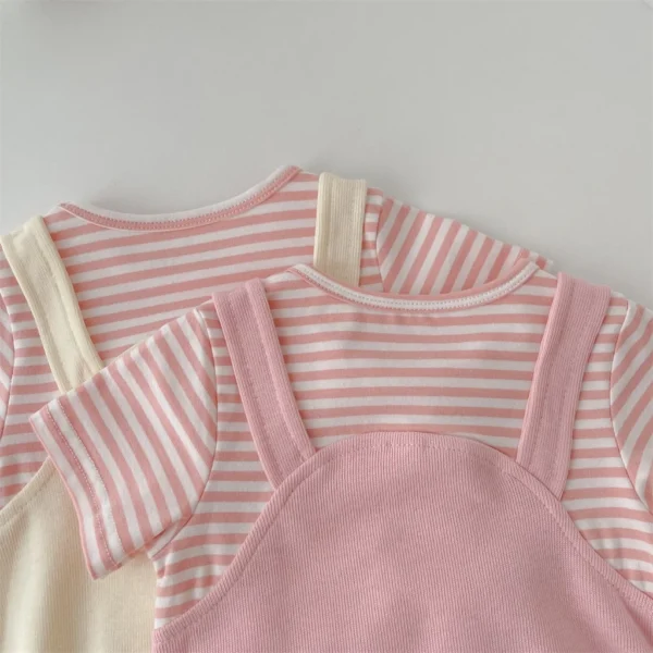 Bunny Stripe Baby Romper