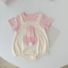 Bunny Stripe Baby Romper
