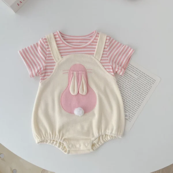 Bunny Stripe Baby Romper