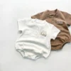 Little Bear Print Baby Romper
