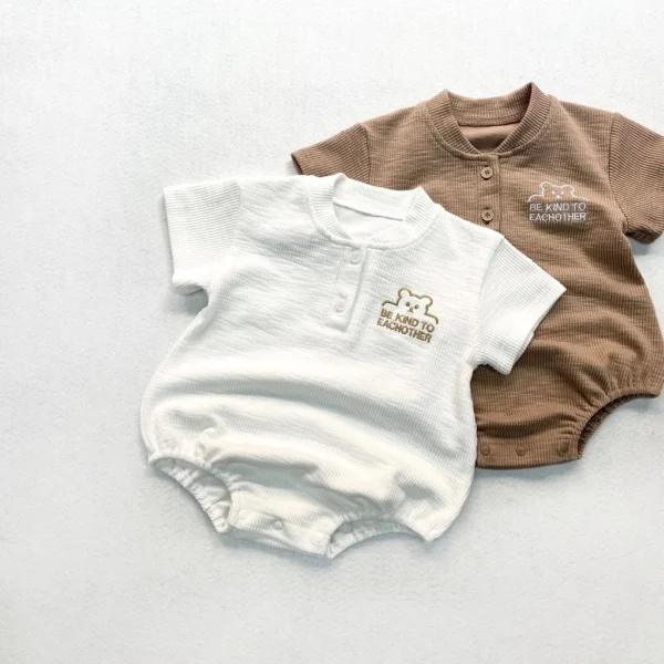 Little Bear Print Baby Romper